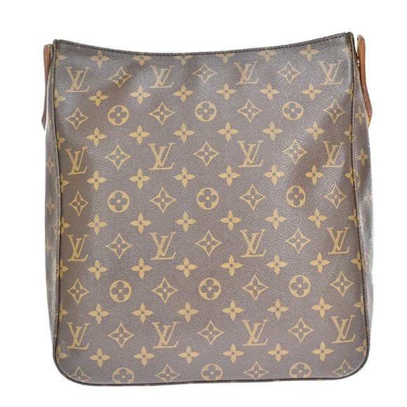 LOUIS VUITTON Logo Looping GM Shoulder Bag Monogram Leather Brown M51145 86FA268 - Picture 10 of 16